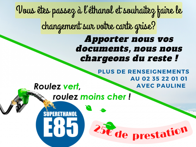Ou faire son changement de carte grise à l'éthanol dans Le Havre et ses alentours